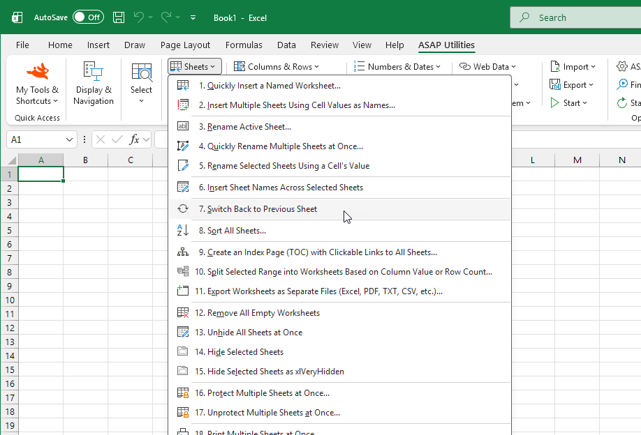 New: Switch Back to Previous Sheet